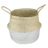 Northlight 13" Beige And Silver Seagrass Belly Wicker Basket With Handles -Storage Basket Shop GUEST bbf3a6a7 2d43 46d1 8949 950b13434534