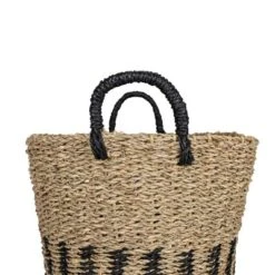 Black Basket Woven Seagrass & Rope By Foreside Home & Garden -Storage Basket Shop GUEST bc7d8138 2b10 4de4 9c2b ffa474451679