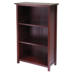 7pc 42.99" Verona Set Storage Shelf With Folding Fabric Baskets Walnut - Winsome