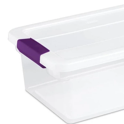 Sterilite 32 Quart Clear View Stacking Storage Tote Container With Latching Lid For Home & Office Organization And Storage Solution 4 Sterilite 32 Quart Clear View Stacking Storage Tote Container With Latching Lid For Home & Office Organization And Storage Solution - Image 2