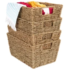 Best Choice Products Set Of 4 Multipurpose Stackable Seagrass Storage Laundry Organizer Baskets W/ Handles 14 Best Choice Products Set Of 4 Multipurpose Stackable Seagrass Storage Laundry Organizer Baskets W/ Handles -Storage Basket Shop GUEST bffc44b9 ca13 4243 8872 0537ee2e0832