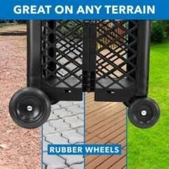 Mount-It! Heavy-Lifting Rolling Mesh Utility Cart | 55 Lbs. Weight Capacity | Black | Perfect For Use At Home, Office, Business, Travel & Shopping -Storage Basket Shop GUEST c0dd052a 5e4b 4378 b4b9 0318208ae898