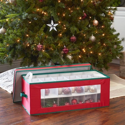 Household Essentials 36 Pocket Ornament Chest Red 3 Household Essentials 36 Pocket Ornament Chest Red