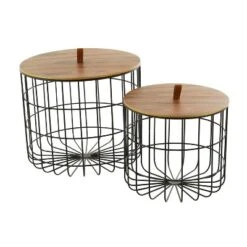 Set Of 2 Metal Storage Baskets Brown - Olivia & May -Storage Basket Shop GUEST c20dd593 9ce7 4474 9d50 1439c9242a08