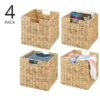 MDesign Woven Hyacinth Home Storage Basket For Cube Furniture, 4 Pack -Storage Basket Shop GUEST c4cd3d65 58d7 429d ad85 b63850de8d15