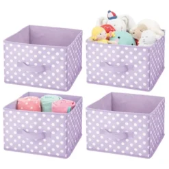 MDesign Soft Fabric Closet Storage Organizer Cube Bin, 4 Pack -Storage Basket Shop GUEST c5382105 8537 46ff 9331 eaac72bbf2ec