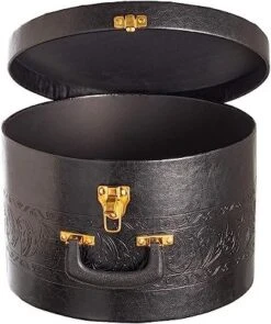 Creative Scents Round Hat Box Container With Gold Locking Lid And Sturdy Handle 14 Creative Scents Round Hat Box Container With Gold Locking Lid And Sturdy Handle -Storage Basket Shop GUEST c61f0621 db76 47d9 926a d2e4c844c693