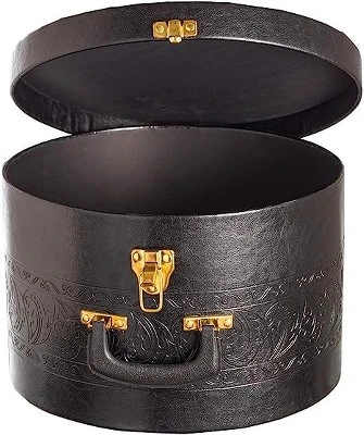 Creative Scents Round Hat Box Container With Gold Locking Lid And Sturdy Handle 6 Creative Scents Round Hat Box Container With Gold Locking Lid And Sturdy Handle - Image 4