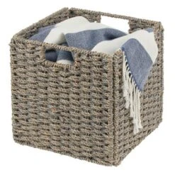 MDesign Woven Seagrass Home Storage Basket For Cube Furniture, 2 Pack -Storage Basket Shop GUEST c63cac9e 81a0 4ad0 8a3a af429da16a8a