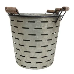 Set Of 3 Galvanized Metal & Wood Baskets - Foreside Home & Garden -Storage Basket Shop GUEST c64819c5 7328 4dde b571 ece830d96f53