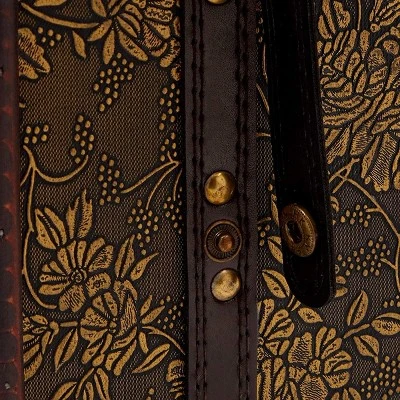 Okuna Outpost Wooden 4 Bottles Travel Wine For Storage Storage Bar Accessory, Flower Pattern, 8 X 8.5 X 13.8 In 7 Okuna Outpost Wooden 4 Bottles Travel Wine For Storage Storage Bar Accessory, Flower Pattern, 8 X 8.5 X 13.8 In - Image 5