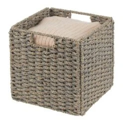 MDesign Woven Seagrass Home Storage Basket For Cube Furniture, 2 Pack -Storage Basket Shop GUEST c6e4902d fc0f 44a0 b881 5780e51fa043