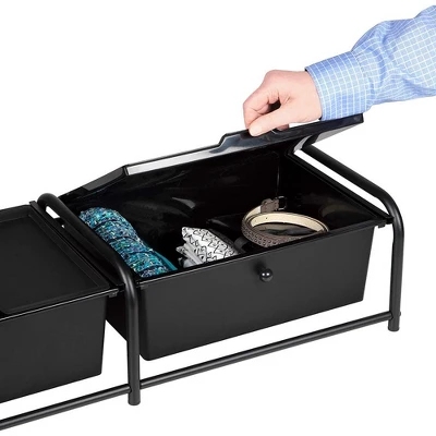 J&V TEXTILES Metal Frame Underbed Storage With Lids, Requires At Least 8”H Clearance From Floor To Bed Frame, Black, 2-Drawer 8 J&V TEXTILES Metal Frame Underbed Storage With Lids, Requires At Least 8”H Clearance From Floor To Bed Frame, Black, 2-Drawer - Image 6