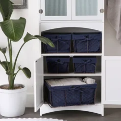 Design Imports Set Of 5 Rustic Bronze Chicken Wire French Blue Liner Baskets -Storage Basket Shop GUEST c73be0fe fde0 4273 9cd3 a45b95025a00