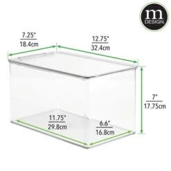 MDesign Stackable Bathroom Storage Bin Box With Lid, 2 Pack -Storage Basket Shop GUEST c7884af1 db30 430d ab6d 7919dbc98fe1