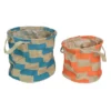 Northlight Set Of 2 Orange And Teal Burlap Baskets With Handles 12" -Storage Basket Shop GUEST c79b0181 f659 406b 821b d4950d386fa5