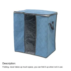 Unique Bargains Family Quilt Clothes Dustproof Zippered Non Woven Fabric Decorative Storage Bins 17.3"x11.8"x18.5" Pale Blue 1 Pc -Storage Basket Shop GUEST c7c9d58a 223f 4721 a2e8 729704b1e658