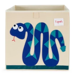 3 Sprouts Large 13 Inch Square Children's Foldable Fabric Storage Cube Organizer Box Soft Toy Bin, Panda Bear And Blue Snake (2 Pack) -Storage Basket Shop GUEST c852f0e1 1564 46b1 8f3e 1d9a4595604a