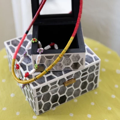 Mela Artisan | Gramercy Box In Grey Ivory 4 Mela Artisan | Gramercy Box In Grey Ivory - Image 2