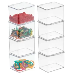 MDesign Plastic Stackable Toy Storage Bin Box With Lid, 8 Pack - Clear -Storage Basket Shop GUEST c87ae8cd 5b7e 466b bff1 7adbc6b8b4ef