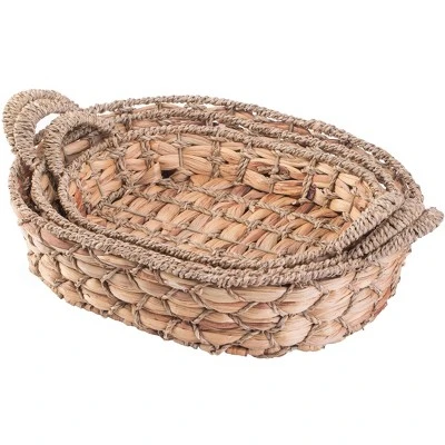 Vintiquewise Seagrass Fruit Bread Basket Tray With Handles 4 Vintiquewise Seagrass Fruit Bread Basket Tray With Handles - Image 2
