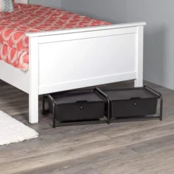 J&V TEXTILES Metal Frame Underbed Storage With Lids, Requires At Least 8”H Clearance From Floor To Bed Frame, Black, 2-Drawer 12 J&V TEXTILES Metal Frame Underbed Storage With Lids, Requires At Least 8”H Clearance From Floor To Bed Frame, Black, 2-Drawer -Storage Basket Shop GUEST c933bf47 89fb 40cb 8098 0c715e0c4231