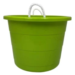 Homz 17 Gallon Indoor Outdoor Storage Bucket W/Rope Handles For Sports Equipment, Party Cooler, Gardening, Toys And Laundry, Bold Lime Green (2 Pack) -Storage Basket Shop GUEST ca646d04 8377 484b 83d9 c72006de66ed