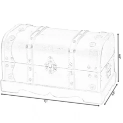 Vintiquewise Small Pirate Style Wooden Treasure Chest -Storage Basket Shop GUEST ca648237 0307 4682 8c05 25db1ae53a64