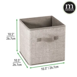 MDesign Fabric Closet Organizer Cube Bin - Textured Print, Small -Storage Basket Shop GUEST caf219b5 3ccb 459d 9950 22899cb6b6f8