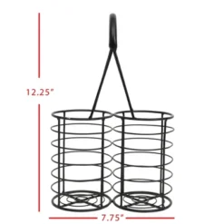 Black Metal Wine Bottle Caddy - Foreside Home & Garden -Storage Basket Shop GUEST cbce5faa 70e8 4f53 90a5 9d1395fd0c2c