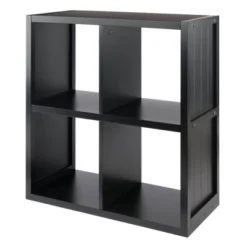 27" Timothy Shelf 2X2 Slots Black - Winsome -Storage Basket Shop GUEST cbd6b4f0 9162 42e2 88d7 443e537724d6