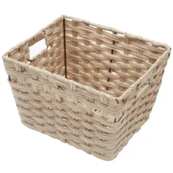 Home Basics Medium Faux Rattan Basket With Cut-out Handles -Storage Basket Shop GUEST cbdbff5e cc56 47e2 aeee 2df0b16e24e4