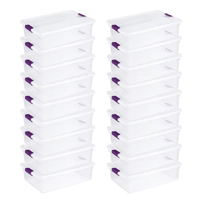 Sterilite 32 Quart Clear View Stacking Storage Tote Container With Latching Lid For Home & Office Organization And Storage Solution 8 Sterilite 32 Quart Clear View Stacking Storage Tote Container With Latching Lid For Home & Office Organization And Storage Solution - Image 6