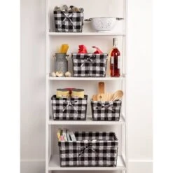 Design Imports Set Of 5 Vintage Gray Chicken Wire Check Liner Baskets Black/White -Storage Basket Shop GUEST cc804aaa afa3 4701 9f80 8daffb8c5813