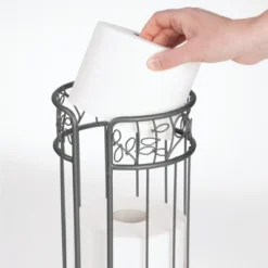 MDesign Decorative Metal Toilet Paper Storage Holder Stand, 3 Rolls -Storage Basket Shop GUEST cda706e7 2edb 4598 b97e 76fdac393e24