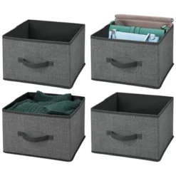 MDesign Soft Fabric Closet Storage Organizer Cube Bin, 4 Pack -Storage Basket Shop GUEST ce7d8e3e ebf9 4e3d 803e 602590cfc560