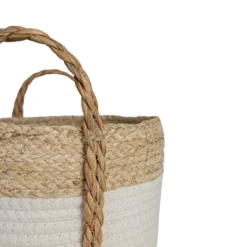 Set Of 3 Baskets White Seagrass & Cotton Rope By Foreside Home & Garden -Storage Basket Shop GUEST ce994251 5d27 4f34 a694 bc59d8c1c17c