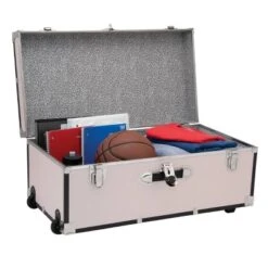 Seward Trunk 30" Paper Line Wheels And Bone -Storage Basket Shop GUEST d07fecca 31ad 40c9 9b2e 1ad21b2638be
