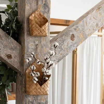 Set Of 2 Woven Wall Baskets Brown Rattan & Jute By Foreside Home & Garden 3 Set Of 2 Woven Wall Baskets Brown Rattan & Jute By Foreside Home & Garden