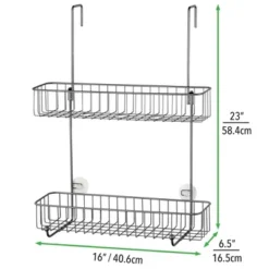 MDesign Wide Metal Over Door Hanging Shower Caddy, 2 Hooks And Baskets 18 MDesign Wide Metal Over Door Hanging Shower Caddy, 2 Hooks And Baskets -Storage Basket Shop GUEST d26b1b69 8f31 4a75 b5d1 0b6e4aa46c33