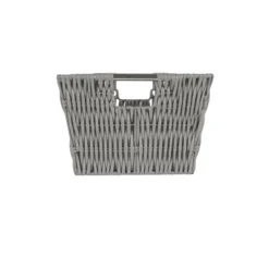 Simplify 3pc Rattan Tote Set With Sterling Silver Handles Gray -Storage Basket Shop GUEST d274edad 5621 45dc 961d 825c92fa3de7