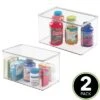 MDesign Stackable Bathroom Storage Bin Box With Lid, 2 Pack -Storage Basket Shop GUEST d368b0c2 2f82 489e 8979 c5bc7b730508