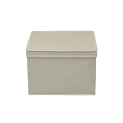 Household Essentials Set Of 2 Square Storage Boxes With Lids Cream Linen -Storage Basket Shop GUEST d463655a 075c 4956 a7d2 531fe256592b