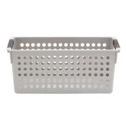 Farmlyn Creek 4 Pack Gray Plastic Storage Baskets Bins With Handles For Shelves, Closet Organizer -Storage Basket Shop GUEST d5dd21e9 419f 48e1 8063 7fa3d60573fa