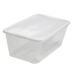 Life Story 6 Liter Shoe, Accessory, And Closet Plastic Storage Box Multi-Purpose Lidded Stacking Tote Containers, Clear (50 Pack) -Storage Basket Shop GUEST d6332df0 2a53 4439 a134 b7e753a398c5 1