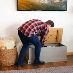 Sunnydaze Decor Sunnydaze Indoor Trunk With Handles - Solid Pine Construction - 39.5" W -Storage Basket Shop GUEST d6e78814 ff65 4a63 b2d5 168ddd756a7c