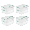 Sterilite Convenient Small Home 2-Tiered Layer Stack Carry Storage Box With Colored Accent Secure Latching Lid, Clear (8 Pack) -Storage Basket Shop GUEST d700bc90 5ffe 4534 af8a 46542a2a07c7