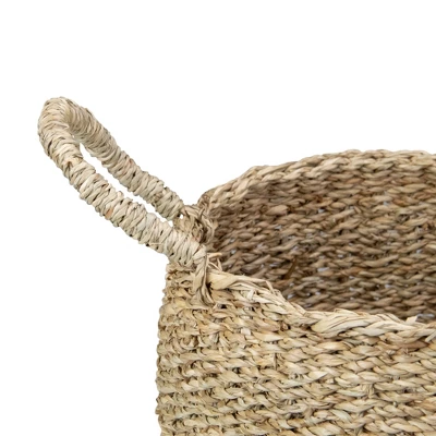 Northlight Set Of 3 Natural Beige Round Seagrass Table And Floor Baskets 5 Northlight Set Of 3 Natural Beige Round Seagrass Table And Floor Baskets - Image 3