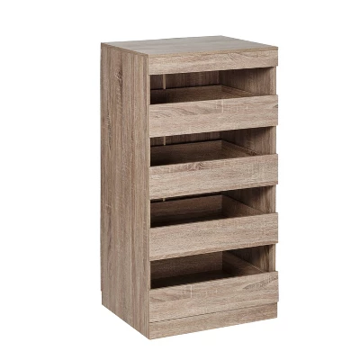 Honey-Can-Do 4 Drawer Stackable Cabinet Oak 8 Honey-Can-Do 4 Drawer Stackable Cabinet Oak - Image 6