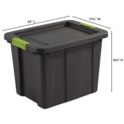 Sterilite Tuff1 Multipurpose 18 Gallon Stackable Plastic Storage Container Organizational Tote Bin With Secure Latching Lids, Flat Gray (6 Pack) -Storage Basket Shop GUEST da8db2b5 6594 4c7e a547 30c368491007